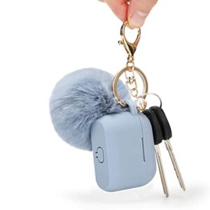 Case for Airpods 3 (2021), Filoto Apple Airpod 3 Generation Case Cover for Women Girls, Silicone Case for Air Pod 3rd Charging Case with Pompom Keychain Accessories (Gray Blue)
