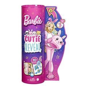 Barbie Cutie Reveal Doll, Bunny Plush Costume, 10 Surprises Including Mini Pet & Color Change