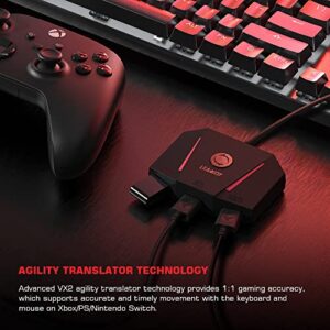 leadjoy VX2 AimBox Game Console Keyboard and Mouse Adapter, Wired Connection Converter with 3.5mm Studio Jack, Compatible with Switch, Xbox Series X, Xbox One, PS4, PS5