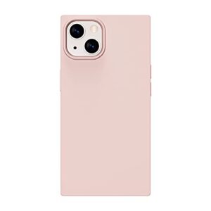 cocomii square case compatible with iphone 13 mini - silicone, slim, matte, soft touch, microfiber lining, fingerprint resistant, anti-scratch, shockproof (chalk pink)