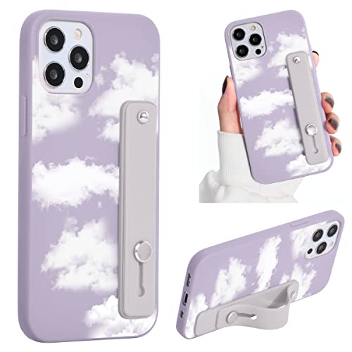 KAPUCTW 2 Pack for Oppo Realme 7 Pro 4G case with Wrist Strap, Cute Clouds Print Pattern Wristband Holder Phone Case Soft Silicone TPU Bumper Shockproof Protective Cover for Realme 7 Pro 6.4 Inch