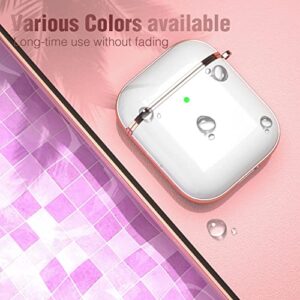 Maxjoy for AirPods Case Cover, Cute Hard Air Pod Case for Women Men Protective Shockproof iPod Cover with Keychain Compatible with Apple AirPods 2nd 1st Generation Charging Case 2&1, White