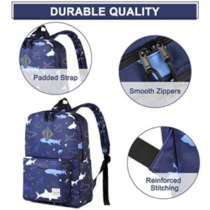 VASCHY Backpack for School, Lightweight Water Resistant Bookbag Casual Daypack for Man/Boys Shark