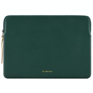 comfyable leather laptop sleeve compatible with 16 inch macbook pro & 15 inch macbook air (loose fit) m2 2023, green