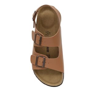 CUSHIONAIRE Men's Leland Cork footbed Sandal with +Comfort, Tan Nappa 11