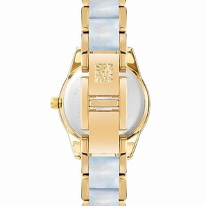 Anne Klein Women's Japanese Quartz Dress Watch with Plastic Strap, Blue, 12 (Model: AK/3212LBGB)