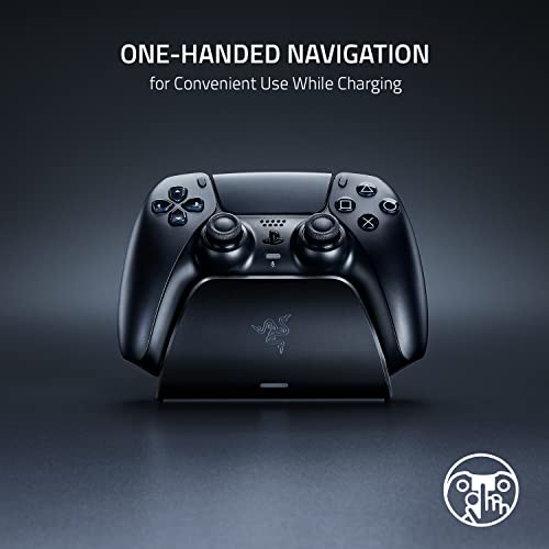 Razer Quick Charging Stand for PlayStation 5: Charge - Curved Cradle Design Matches PS5 DualSense Wireless Controller One-Handed Navigation USB Powered White (Controller Sold Separately)