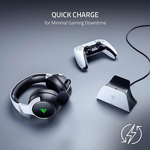 Razer Quick Charging Stand for PlayStation 5: Charge - Curved Cradle Design Matches PS5 DualSense Wireless Controller One-Handed Navigation USB Powered White (Controller Sold Separately)