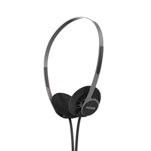koss kph40 utility on-ear headphones, detachable interchangeable cord system, retro style, ultra lightweight design (stealth black)