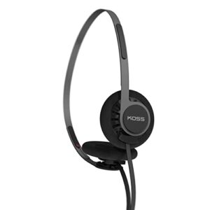 Koss KPH40 Utility On-Ear Headphones, Detachable Interchangeable Cord System, Retro Style, Ultra Lightweight Design (Stealth Black)