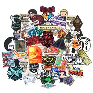 conquest journals harry potter variety vinyl sticker pack, set of 60 unique stickers including 5 holograms, officially licensed, waterproof and scratch resistant, potterfy all the things