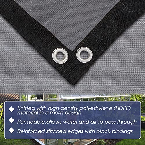 VICLLAX Shade Fabric Sun Shade Cloth Privacy Screen with Grommets for Patio Garden Pergola Cover Canopy 8x12 FT, Grey