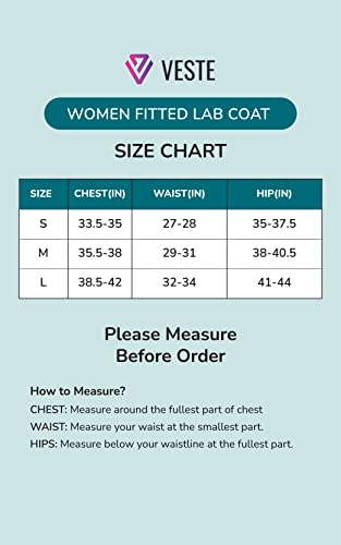 Veste Destiny Colored Women Lab Coat - 5 Pockets 38" Long Laboratory Coat - Female Medical & Science Labcoats 12 Colors in S,M,L with Adjustable Sleeve (Dark Green, Medium)