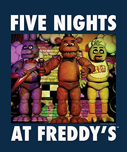 Five Nights at Freddy's Animatronic Characters Boy's Navy T-Shirt-XL