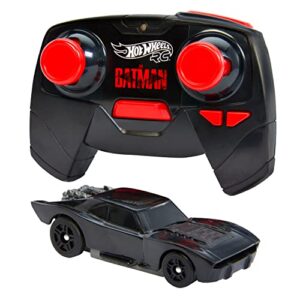 hot wheels rc batmobile from the batman movie in 1:64 scale, remote-control toy car, works on & off track