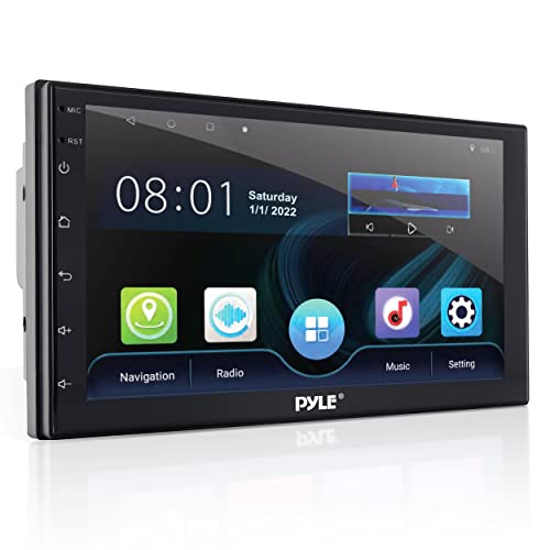 PyleUsa Double DIN Car Stereo Receiver - 7 inch 1080P HD Touch Screen Bluetooth Car Radio Audio Receiver r - WiFi/GPS/AM/FM Radio, Mirror Link for Android Iphone