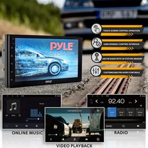 PyleUsa Double DIN Car Stereo Receiver - 7 inch 1080P HD Touch Screen Bluetooth Car Radio Audio Receiver r - WiFi/GPS/AM/FM Radio, Mirror Link for Android Iphone