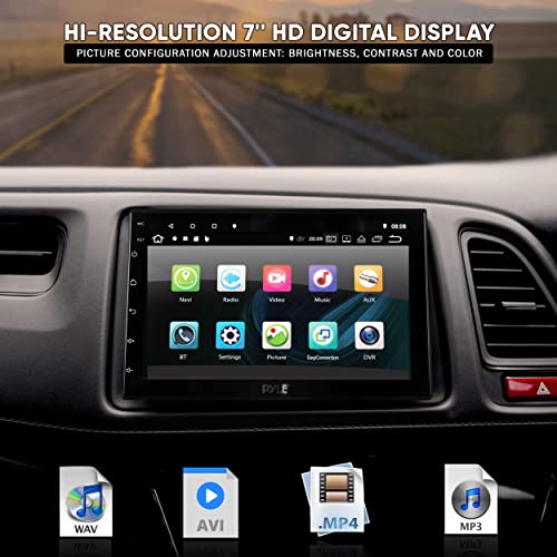 PyleUsa Double DIN Car Stereo Receiver - 7 inch 1080P HD Touch Screen Bluetooth Car Radio Audio Receiver r - WiFi/GPS/AM/FM Radio, Mirror Link for Android Iphone