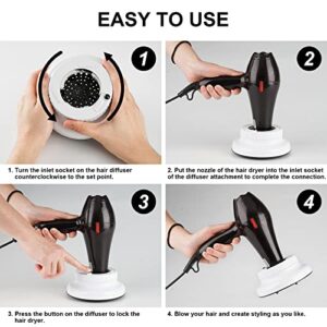 BestTrendy Diffuser Hair Dryer Attachment - Universal Hair Dryer Diffuser Adaptable for Blow Dryers with 1.4 Inch to 2.4 Inch Diameter Nozzle for Curly Hair, Professional Salon Tool Gifts for Women