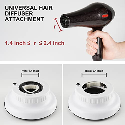 BestTrendy Diffuser Hair Dryer Attachment - Universal Hair Dryer Diffuser Adaptable for Blow Dryers with 1.4 Inch to 2.4 Inch Diameter Nozzle for Curly Hair, Professional Salon Tool Gifts for Women