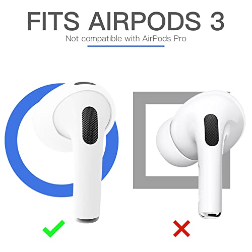 [Fit in The case] 3 Pairs Auyuiiy Upgrade Ear Covers Silicone Tips Sport Grip Accessories Compatible with Apple AirPods 3