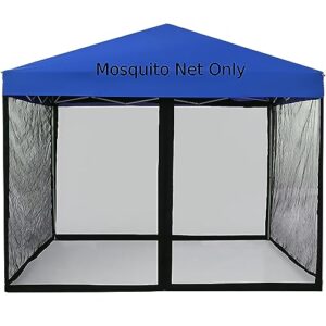 ijialife mosquito net with zipper for 10' x 10' patio gazebo canopy and tent, zippered mesh sidewalls screen walls for outdoor camping and garden (black, mosquito net only)
