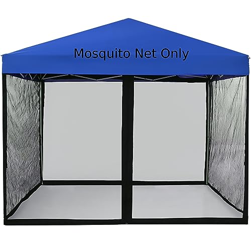 IJIALIFE Mosquito Net with Zipper for 10' x 10' Patio Gazebo Canopy and Tent, Zippered Mesh Sidewalls Screen Walls for Outdoor Camping and Garden (Black, Mosquito Net Only)