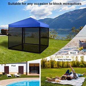 IJIALIFE Mosquito Net with Zipper for 10' x 10' Patio Gazebo Canopy and Tent, Zippered Mesh Sidewalls Screen Walls for Outdoor Camping and Garden (Black, Mosquito Net Only)