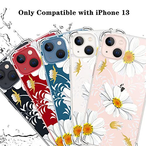 MAYCARI for iPhone 13 Mini Case Trendy Little Daisy Flowers, Artistic Aesthetic Print Pattern Design Clear TPU Phone Cases Soft Flexiable Slim Protective Cases, Anti-Scratch Shock Absorbing