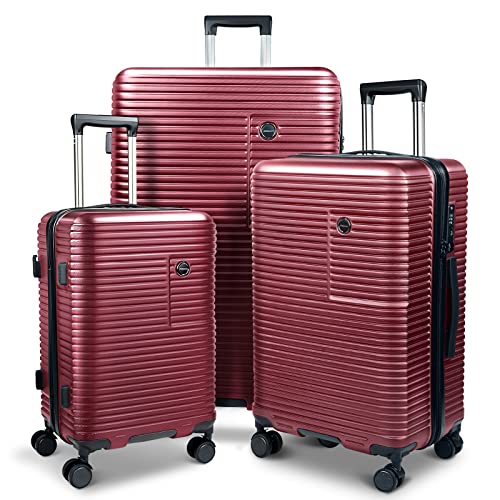 JZRSuitcase 3 peice Luggage Set, PC+ABS Suitcase Hardshell with Spinner Wheels TSA Lock for Travel, 20/24/28 Inch.