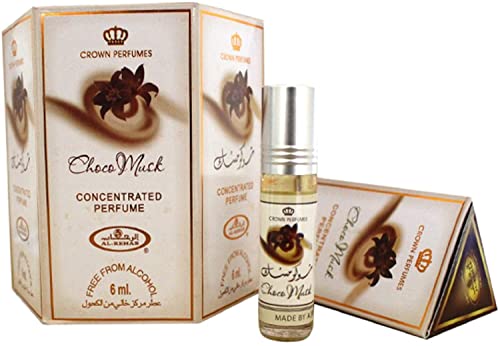 Al-Rehab Choco Musk Attar 6ml (Pack Of 6) Alcohol Free Long Lasting Perfume