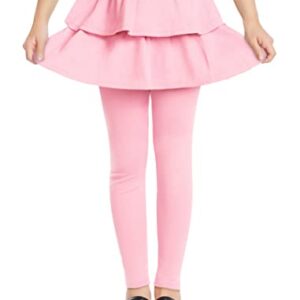 Witwot Girls Leggings with Skirt Toddler Tutu Pants Tights 5-6 Years Pink