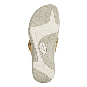 Earth Origins Women’s Shantel Sandal I Sustainable, Slip Resistant Everyday Sandal - Lemon Yellow - 7.5 Wide