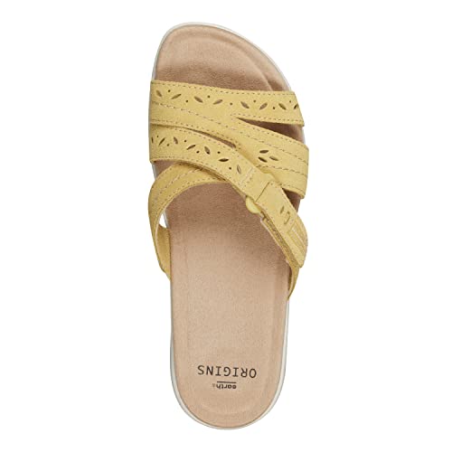 Earth Origins Women’s Shantel Sandal I Sustainable, Slip Resistant Everyday Sandal - Lemon Yellow - 7.5 Wide