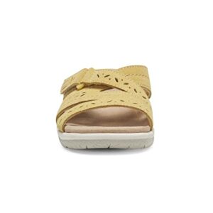 Earth Origins Women’s Shantel Sandal I Sustainable, Slip Resistant Everyday Sandal - Lemon Yellow - 7.5 Wide