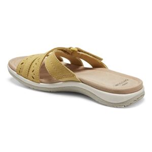 Earth Origins Women’s Shantel Sandal I Sustainable, Slip Resistant Everyday Sandal - Lemon Yellow - 7.5 Wide