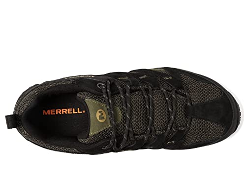 Merrell Men's ALVERSTONE WP Hiking Shoe, Black/Olive, 10.5