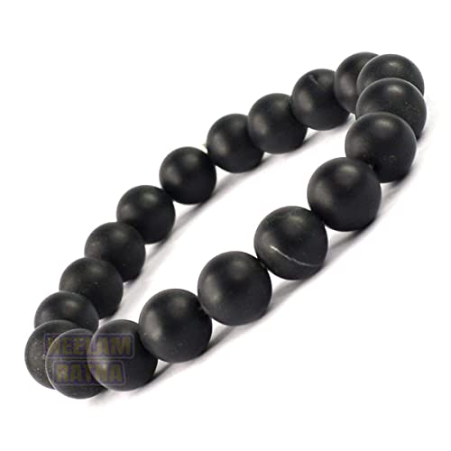 Neelam Ratna Charged Activated Energized Shaligram Bracelet Natural Crystal Healing Gemstone Bracelet Yoga Meditation for Men & Women | Size 8 mm