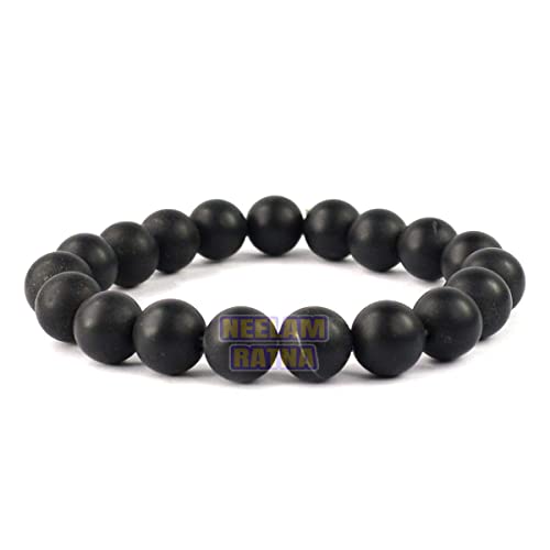 Neelam Ratna Charged Activated Energized Shaligram Bracelet Natural Crystal Healing Gemstone Bracelet Yoga Meditation for Men & Women | Size 8 mm