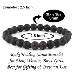 Neelam Ratna Charged Activated Energized Shaligram Bracelet Natural Crystal Healing Gemstone Bracelet Yoga Meditation for Men & Women | Size 8 mm