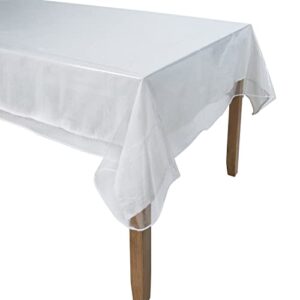 home details oblong tablecloth protector | 60” x 120” | kitchen | durable construction | crystal clean vinyl