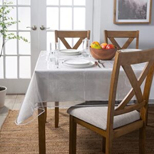 Home Details Oblong Tablecloth Protector | 60” x 120” | Kitchen | Durable Construction | Crystal Clean Vinyl