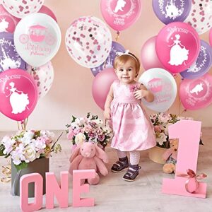 48 Pieces Princess Balloons Princess Birthday Party Balloons Pink Confetti Latex Balloons Princess Party Decorations for Baby Shower Birthday Wedding Party Favors