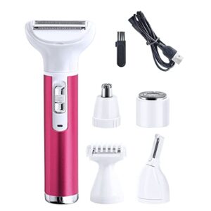 Electric Razor for Women Removal for Body Nose Hair Trimmer Face Shavers Eyebrow Legs Armpit Bikini Area Pubic Underarms Painless Rechargeable Portable 5 in 1 Womens Razors Set