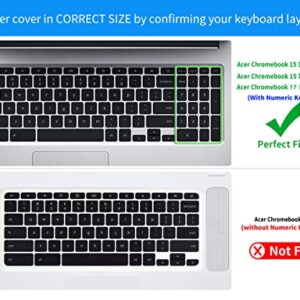Colorful Keyboard Cover Skin for Acer Chromebook 15 315 CB315 715 CB715 15.6 inch Chromebook with Numeric Keypad, Acer Chromebook 317 CB317 17.3" Keyboard Skin Protector, Rainbow