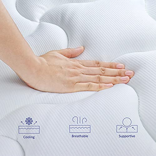 Crystli King Size Mattress Bed in A Box, 10 Inch Hybrid Mattress with Zero Pressure Foam, Innerspring Mattress for Pressure Relief & Cool Sleep, Motion Isolation, Medium Firm, CertiPUR-US Certified