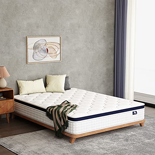 Crystli King Size Mattress Bed in A Box, 10 Inch Hybrid Mattress with Zero Pressure Foam, Innerspring Mattress for Pressure Relief & Cool Sleep, Motion Isolation, Medium Firm, CertiPUR-US Certified