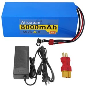 airuxuan 36v 36v battery 36v ebike battery 8ah electric bike battery 36v lithium battery with 2a charger, t-plug, xt60 connector and bms for 250-750w electric bicycles motor