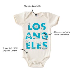 MAPTOTE Font One Piece - Unisex Baby Organic Cotton Short Sleeve Bodysuits - Boston, 3-6 Months