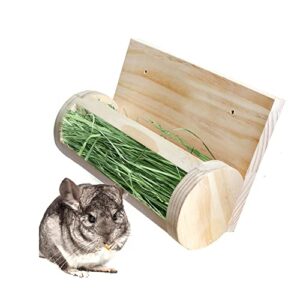 kathson Rabbit Hay Feeder Wooden Bunny Hay Manger Hay Rack Manger Grass Holder for Guinea Pig Small Pet Chinchilla